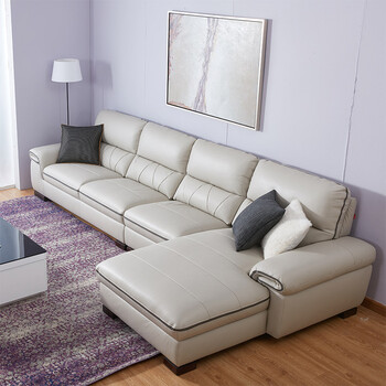 牛皮皮沙发头层牛皮简约大小户型客厅家具8062【门店同款】 英伦灰nl