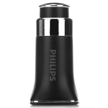 
                                        飞利浦 DLP2011 双USB 车充/车载充电器 双2.4A输出 黑色                
