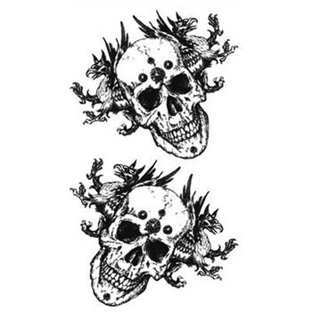 纹身贴纸黑白图案纹身贴男防水纹身套袖 假纹身 遮伤疤 魔鬼骷髅gf511