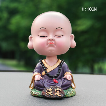 创意汽车摆件摇头可爱小和尚公仔保平安车子内饰车上装饰品 摇头淡定