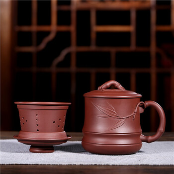 紫砂双盖紫砂盖杯 家藏老紫泥 著名陶艺家制杯高手 韩江