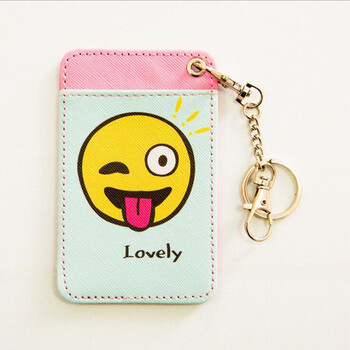 钥匙扣公交卡套卡通动漫卡套ic卡套 蓝色表情