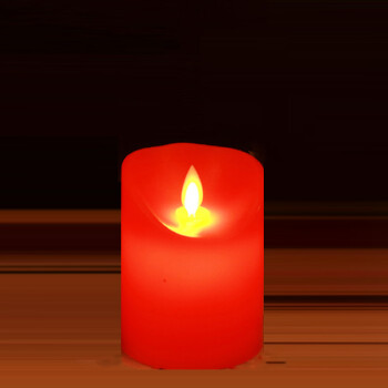 鸣欧（MINGOU）7号电池款红色遥控石蜡摇摆蜡烛仿真电子蜡烛酒吧婚庆晚会餐厅 红色遥控7.5X10cm