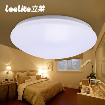 立莱leelite led吸顶灯现代简约 圆形灯饰阳台过道走廊灯具 暖白光4000K 24W