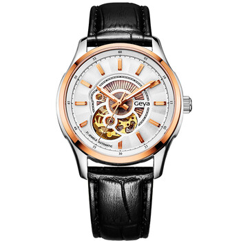 格雅(geya)手表 专柜同款 领驭系列全自动机械男表时尚皮带男士机械表