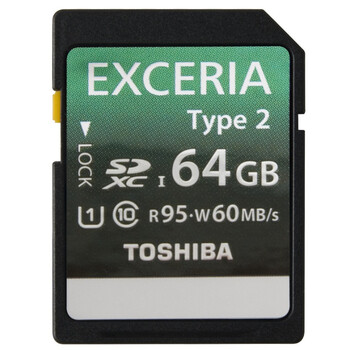 东芝（TOSHIBA）EXCERIA 极至瞬速 U3 SDXC-64G 读95M写60M 支持4K高清