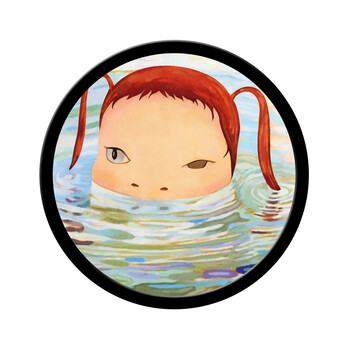 奕铭阁 奈良美智梦游娃娃圆形装饰画客厅餐厅人物画 梦游娃娃15 直径