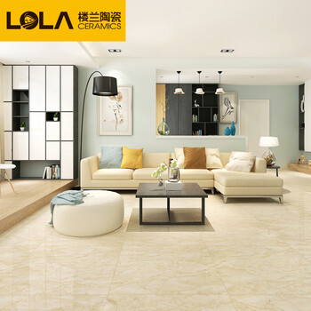 楼兰 大理石瓷砖800x800地砖 客厅全抛釉地板砖 阿曼米黄l5d80059 满