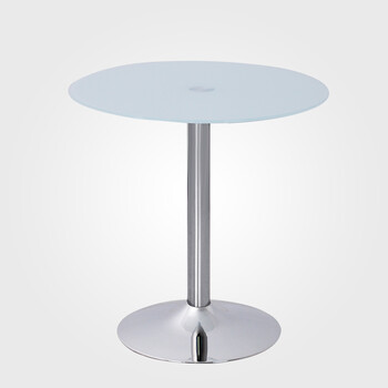 迈亚家具玻璃圆桌餐桌茶几圆形洽谈桌小圆桌前台接待桌时尚简约现代