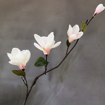 千朵坊 仿真花绢花假花 居家装饰花单枝玉兰 单枝玉兰粉色