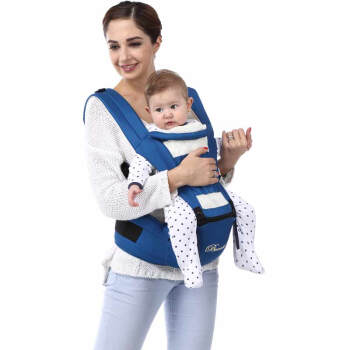 婴儿腰凳轻便 多功能抱婴BB坐凳 带娃神器 婴儿背带 国潮国货 湖蓝色有背带