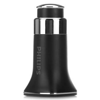 
                                        飞利浦 DLP2011 双USB 车充/车载充电器 双2.4A输出 黑色                