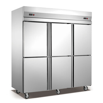 冰力鲜(binglixian) 六门厨房冰箱冷藏冷冻冰柜厨房立式双温不锈钢