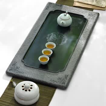 金团jintuan乌金石石材茶盘茶托整块石茶盘大号单层排水茶盘茶海cp