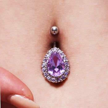 水滴形肚脐环饰品韩版肚脐钉 脐扣 女款饰品 紫罗兰_ 1折现价98元