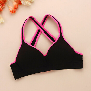 鑫淼薄款无钢圈运动型内衣学生少女文胸女士跑步防震胸罩 黑色 70/32