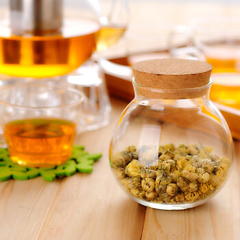 
                                        左茗右器 透明耐热玻璃茶叶罐软木塞存茶罐花茶罐零食罐储物罐环保瓶许愿瓶                