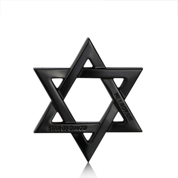 浮生 汽车个性创意车标六芒星大卫之星所罗门封印车贴 改装金属机盖