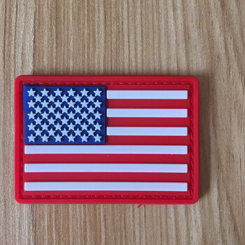 媛卓丽户外pvc国旗臂章 帽章 肩章 勋章 背面魔术贴 红色美国旗