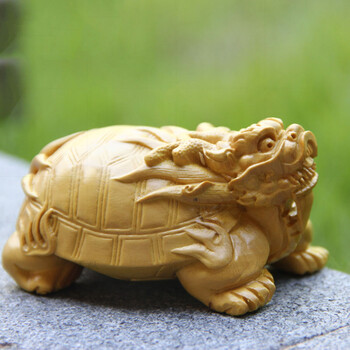 木质文玩品红木雕刻工艺品 老龙龟_ 7折现价黄杨木雕龙龟茶宠实木动物