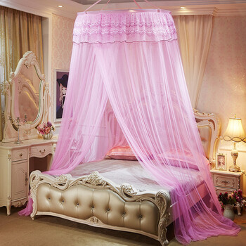 吊顶蚊帐 宫廷公主风圆顶落地式床幔学生宿舍家用卧室寝室一体式床帐