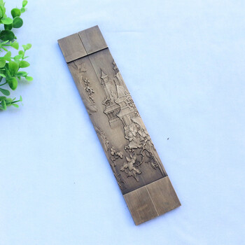 静阁轩文房 黄铜镇纸 压纸镇尺浮雕图 铜器镇尺雕图文房四宝送长辈