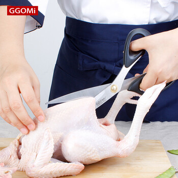 GGOMI韩国不锈钢多功能烤肉店专用剪刀厨房剪刀强力鸡骨剪
