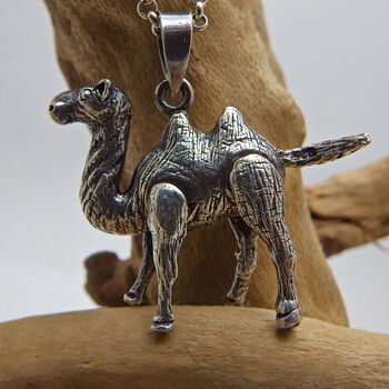 天产925银饰品骆驼四肢可动男女款吊坠毛衣链