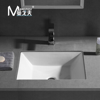曼戈夫卫浴方形台下盆洗手池石下洗手盆嵌入式洗面盆陶瓷洗脸盆洗手盘台盆m 8101 方型台下盆 5寸带龙头 图片价格品牌报价 京东