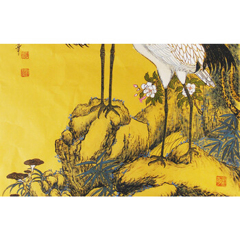 81岁羽毛画创始人 张松 《松鹤延年》 艺宝收藏