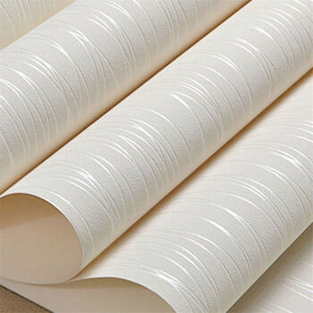 久晖10米装无纺布壁纸卧室简约条纹满铺客厅3d立体背景墙纸电视背景墙墙纸非自粘需要刷胶水加厚升级米白色