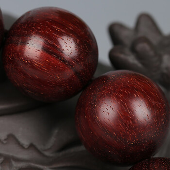 【棕眼】小叶紫檀18mm 带金星 牛毛纹 手工打磨 值得收藏送礼