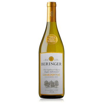 京东海外直采 美国进口 贝灵哲(beringer)加州霞多丽半干白葡萄酒 750