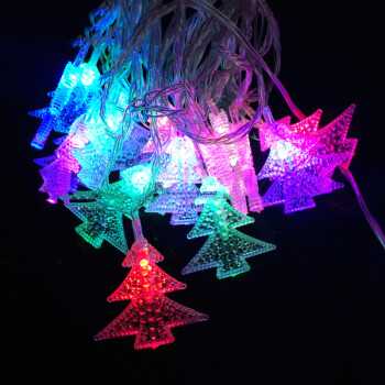 京唐 新年春节装饰彩灯闪灯串灯灯串圆球星星灯灯带绳灯漫天星 双闪圣诞树 4.5米20个头