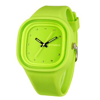 时诺刻(synoke)snk009 潮流果冻表 潮男运动石英表 时尚韩版 绿色