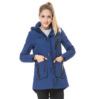 paulfrank大嘴猴2015春季新款女式防风防水加厚长款棉服paulfrank正品 藏青色 XL