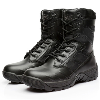 防刺战术靴黑色作战靴男士陆战靴高帮军训作训靴空降靴户外登山鞋d80