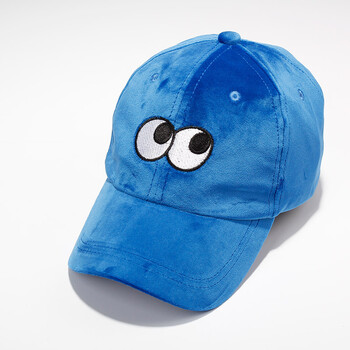 新款秋冬棒球帽 户外鸭舌帽冬帽韩版男士卡通帽 蓝色