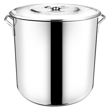
                                        德勒1.6 不锈钢大汤桶商用带盖50cm 加厚圆水桶饭桶锅 多用桶50X50X1.6                