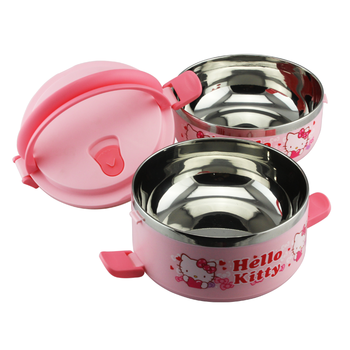 
                                        多层保温饭盒 不锈钢内胆手提便当盒泡面碗保温桶学生饭盒 hello kitty二层                