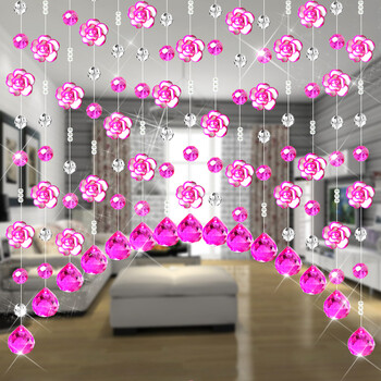 
                                                                                小雏菊 (XCJ)藤球 珠帘水晶隔断帘成品玄关鞋柜屏风挂帘过道门帘卧室客厅隔断吊帘 55条弧形水晶帘                