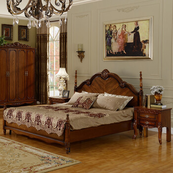 美式床美式双人床美式乡村床美式实木床1.