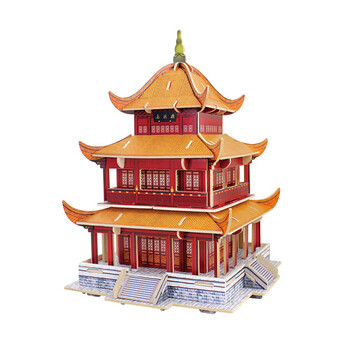 time若态diy手工拼装木质模型 3d立体拼图建筑儿童益智玩具 岳阳楼 jz