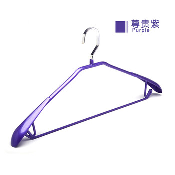 
                                        九月红 宽肩防滑无痕衣架衣挂 男士衣服挂浸塑衣架子 多功能晾衣架衣撑10支 JD1102 尊贵紫色 10支装                