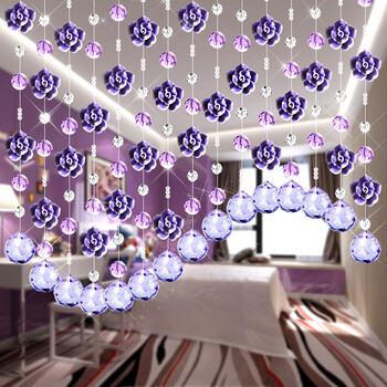 
                                                                                小雏菊 (XCJ)藤球 珠帘水晶隔断帘成品玄关鞋柜屏风挂帘过道门帘卧室客厅隔断吊帘 55条弧形水晶帘                