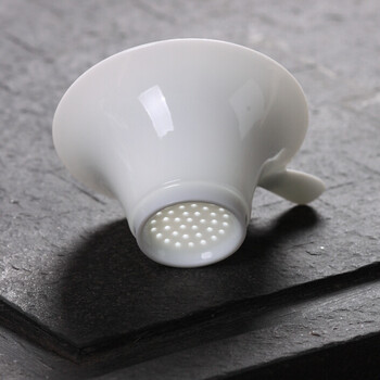 全瓷茶漏茶滤网 德化高白陶瓷 功夫茶具茶叶滤茶 过滤器 全瓷茶滤