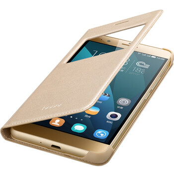 华为 原装带开窗翻盖保护套 （香槟金色） 适用于荣耀6plus