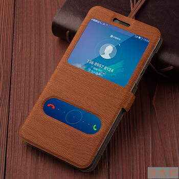 给力鼠 华为mate9手机壳华为mate9手机套保护外壳翻盖皮套防摔 原木棕