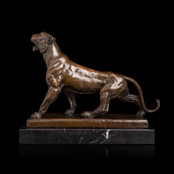 罗诗玛诺 铜艺 动物摆件 家居办公室摆件 抽象虎 橙色