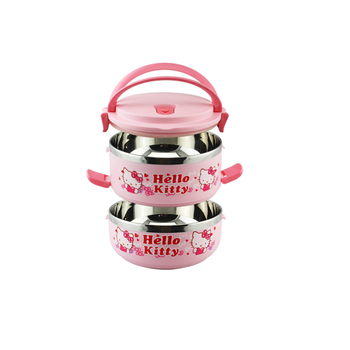 
                                        多层保温饭盒 不锈钢内胆手提便当盒泡面碗保温桶学生饭盒 hello kitty二层                